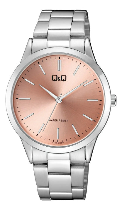 Reloj Q&q Metal Dama 40mm C10a-017py - Plateado