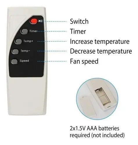 Calefactor Portátil Con Control Remoto - Blanco