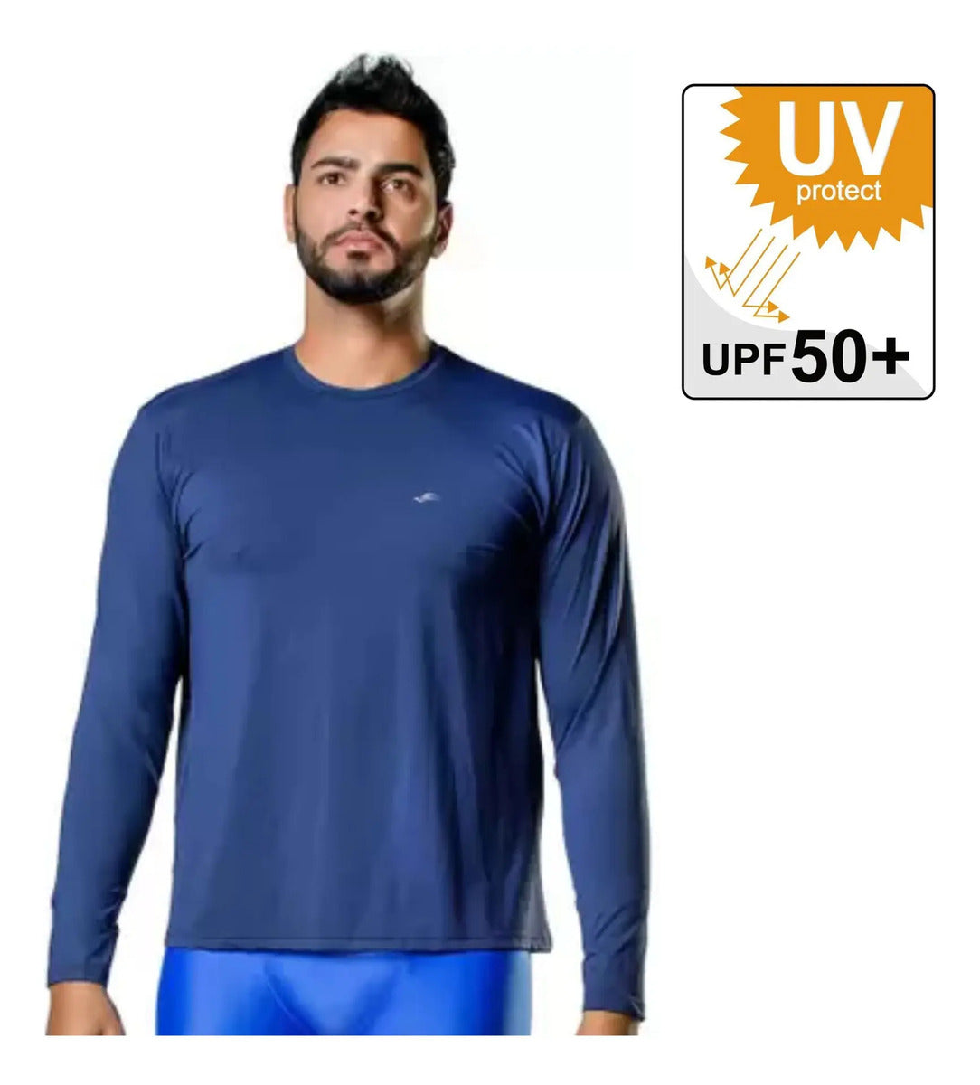 Remera Térmica Filtro Uv50+ Playa Deportes Elite - Azul Marino 4xl