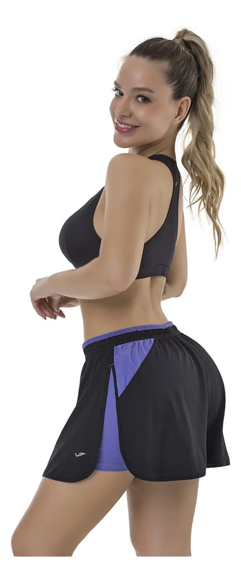 Short Pollera Deportivo Poliamida Niña Gimnasia Elite Negro 10