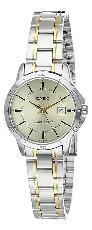 Reloj Casio Metal Dama Ltp-v004sg9a - Plateado