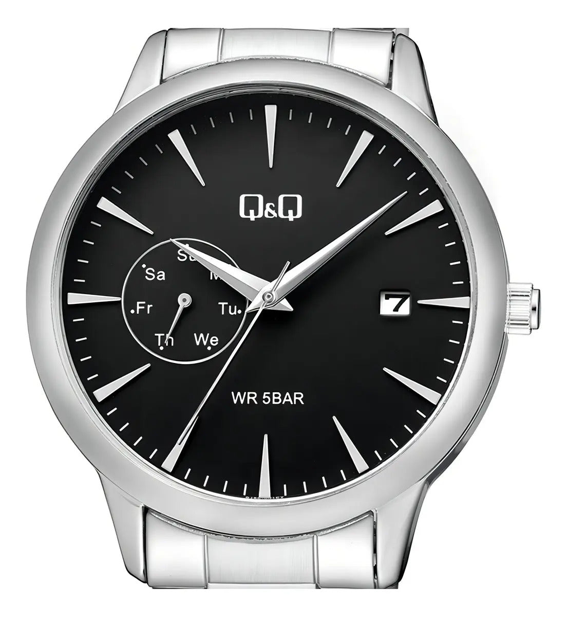 Reloj Q&q Metal Hombre 42mm A12a-009py - Plateado
