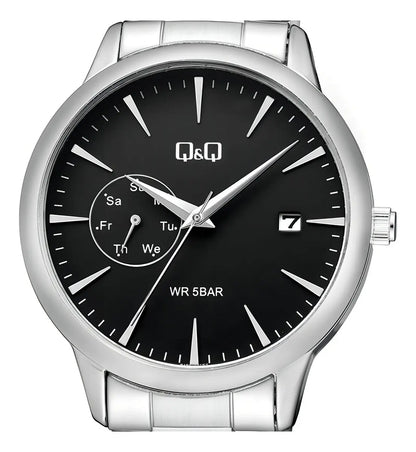 Reloj Q&q Metal Hombre 42mm A12a-009py - Plateado