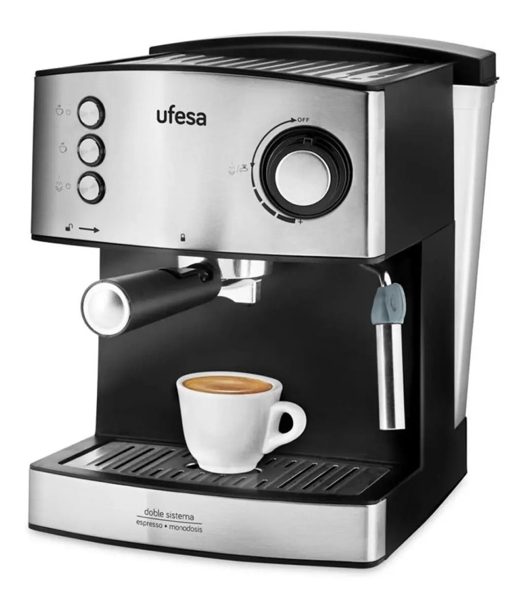 Cafetera Expresso Ufesa Automatica Y Cápsulas - Negro/plata