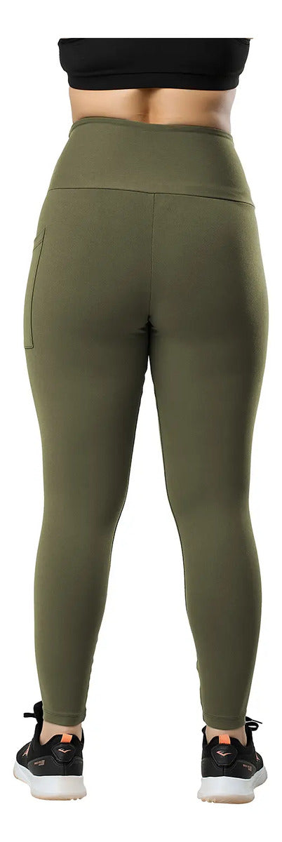 Calza Legging Larga Dama Bolsillo Confort Elite - Verde 3xl