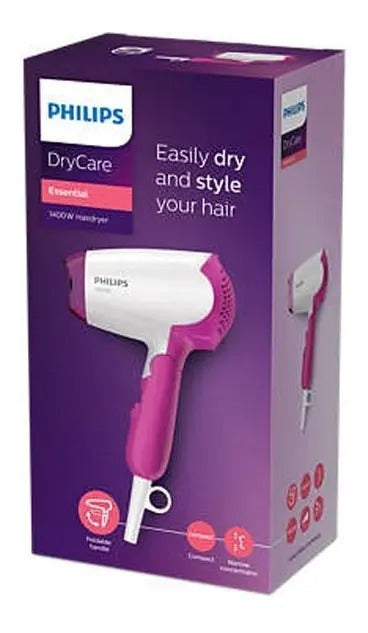 Secador De Pelo Philips Essential 1400w Bhd003 - Blanco/rosa