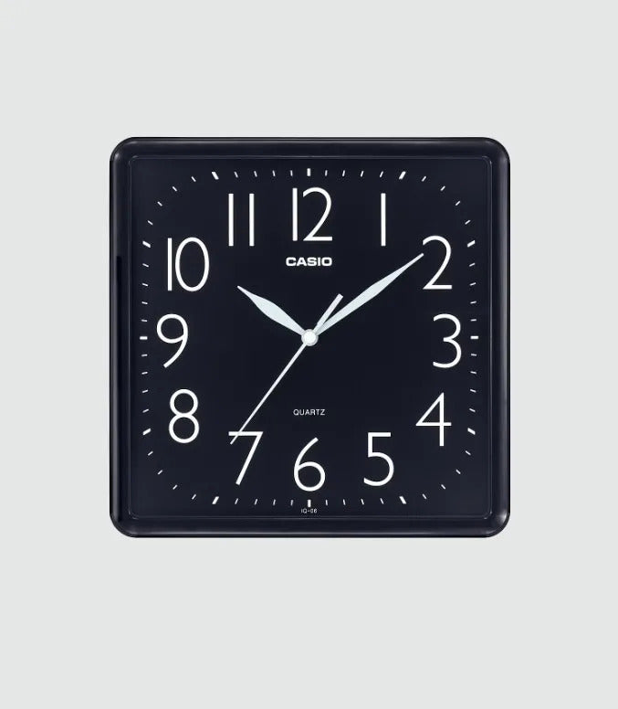Reloj De Pared Casio Cuadrado Iq-06-1d - Negro