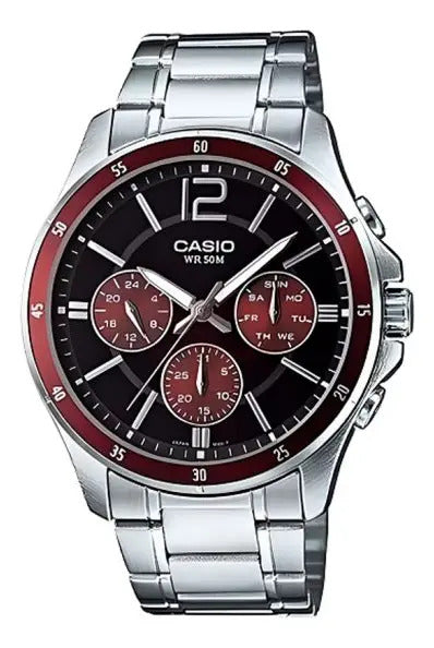 Reloj Casio Metal Hombre 47mm Mtp-1374d-5a - Plateado
