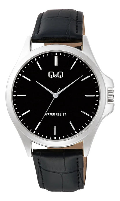 Reloj Q&q Cuero Hombre 40mm C36a-015py - Negro
