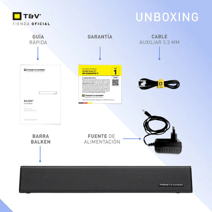 Barra De Sonido Home Theater Thonet & Vander Balken Negro 90hz 20 Khz