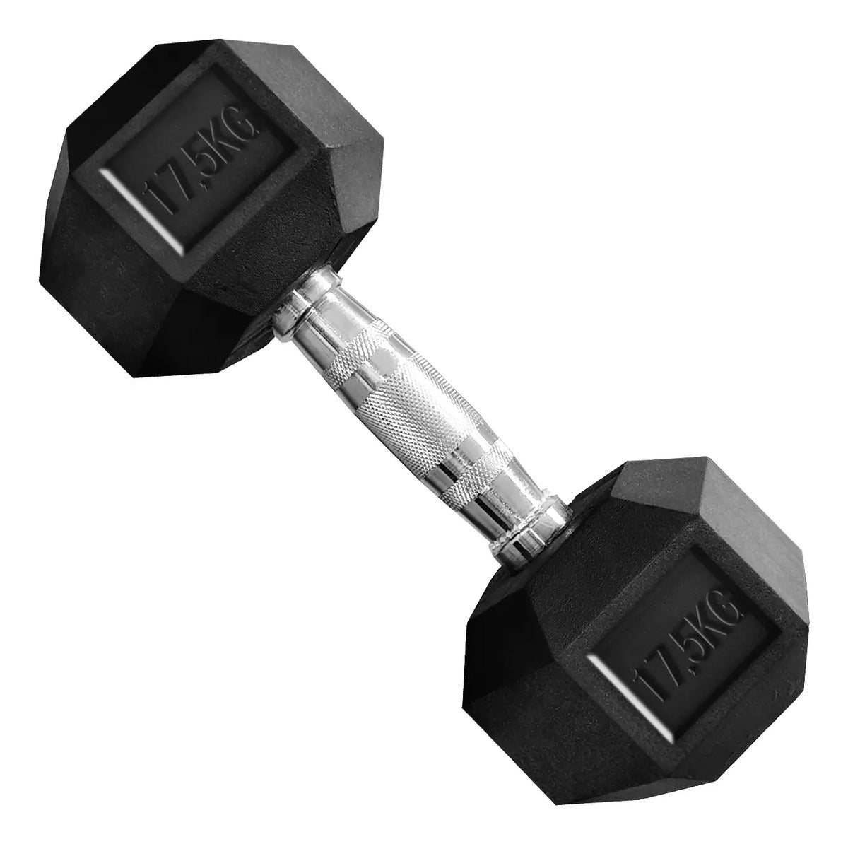 Mancuerna Hexagonal Hierro Recubierto 17,5kg Rhino Negro