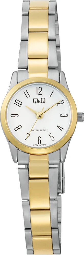 Reloj Q&q Metal Dama 22mm C75a-003py - Plateado