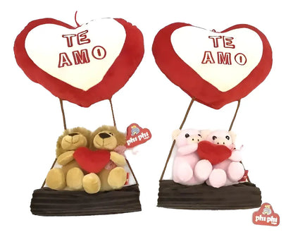 Peluche Animales En Tronco Con Corazón 35 Cm - Varios