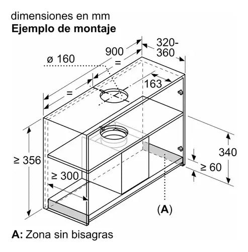 Campana De Integración Empotrar Bosch 90cm Digital - Negro