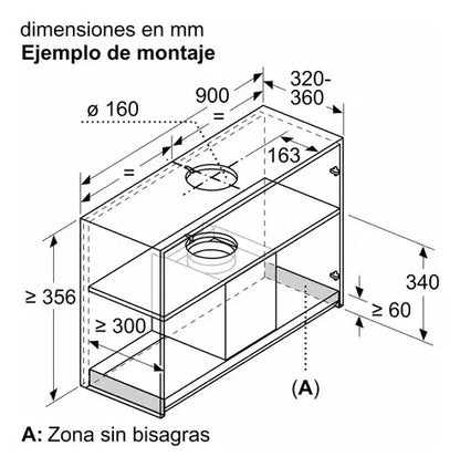 Campana De Integración Empotrar Bosch 90cm Digital - Negro