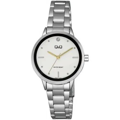 Reloj Q&q Metal Dama 32mm Qb97j201y - Plateado Blanco