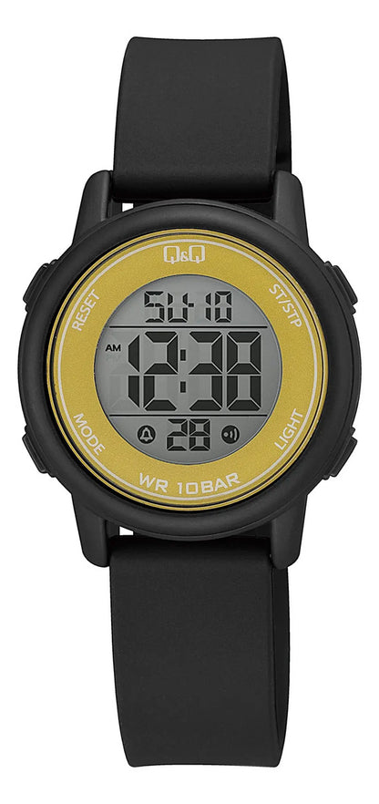 Reloj Digital Q&q Silicona Dama 34mm G05a-003vy - Negro