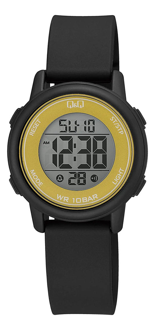 Reloj Digital Q&q Silicona Dama 34mm G05a-003vy - Negro