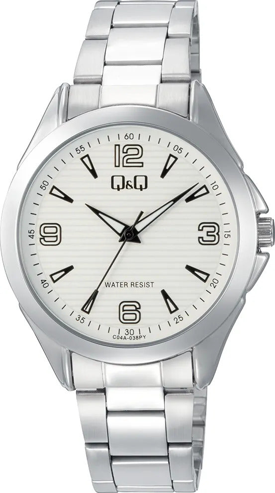 Reloj Q&q Metal Hombre 38mm C04a-038py - Plateado