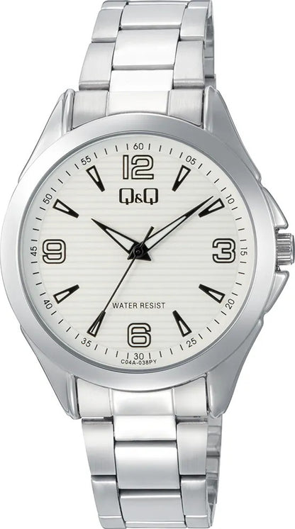 Reloj Q&q Metal Hombre 38mm C04a-038py - Plateado