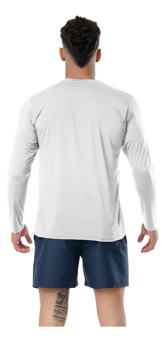 Remera Térmica Suelta P/solar Uv Factor Upf 50+ Elite Qofert Blanco M