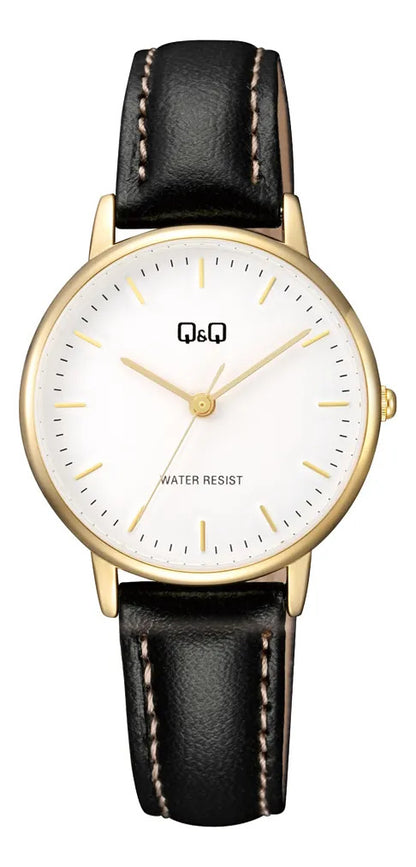 Reloj Q&q Cuero Dama 31mm C65a-002py - Negro