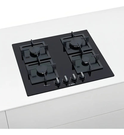Anafe De Vidrio Super Gas Bosch 4 Hornallas - Negro
