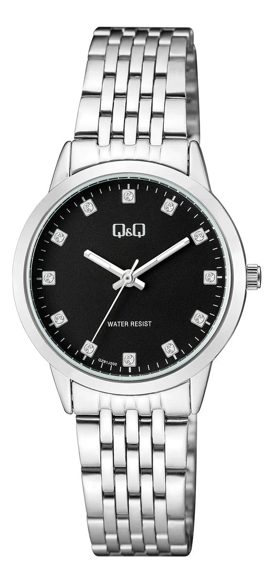 Reloj Q&q Metal Dama 32mm Qz81j202y - Plateado