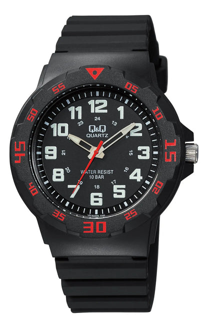 Reloj Q&q Silicona Hombre 43mm Vr18j006y - Negro