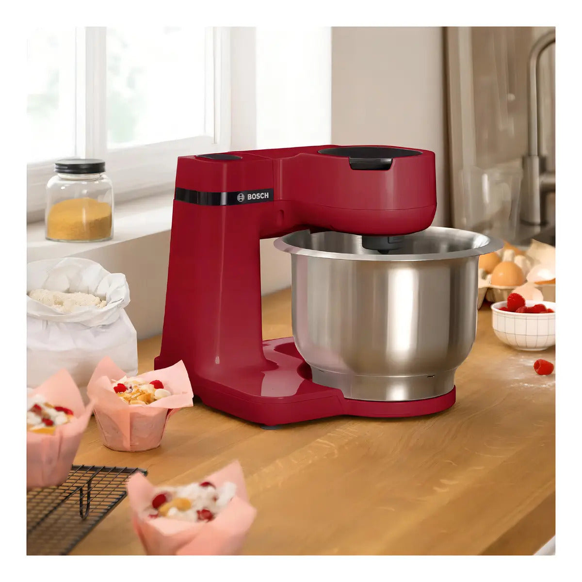 Robot De Cocina Bosch 38lt Bowl Inox Mums2er01 - Rojo