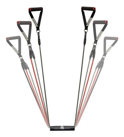 Set Bandas Elásticas Powetube Reebok - Rojo/negro