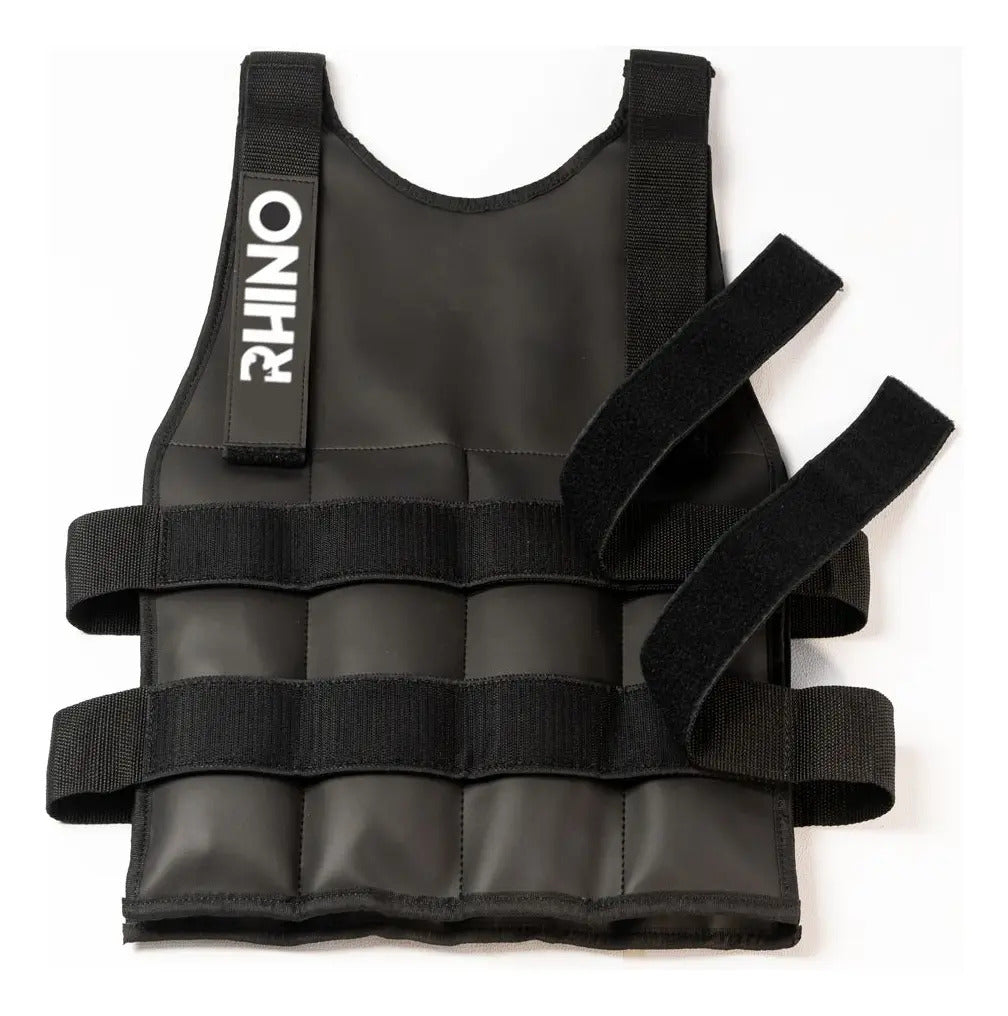 Chaleco Con Peso 12kg Resistencia Fitness Rhino - Negro