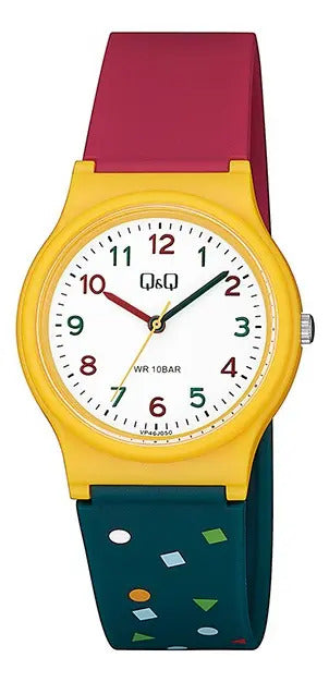 Reloj Q&q Silicona Hombre 34mm Vp46j050y - Rojo