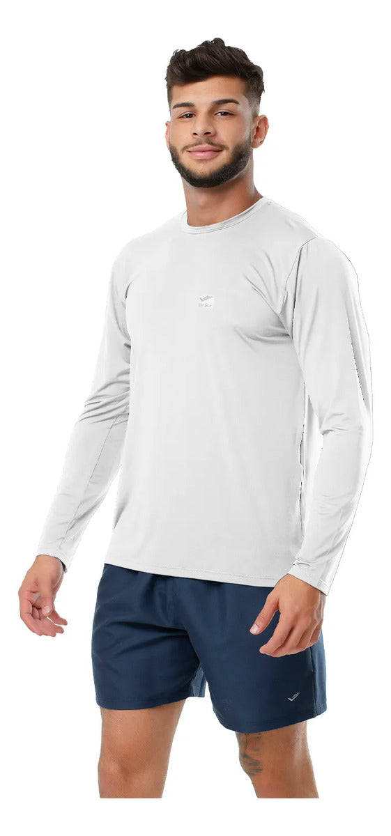 Remera Térmica Suelta P/solar Uv Factor Upf 50+ Elite Qofert Blanco 3xl