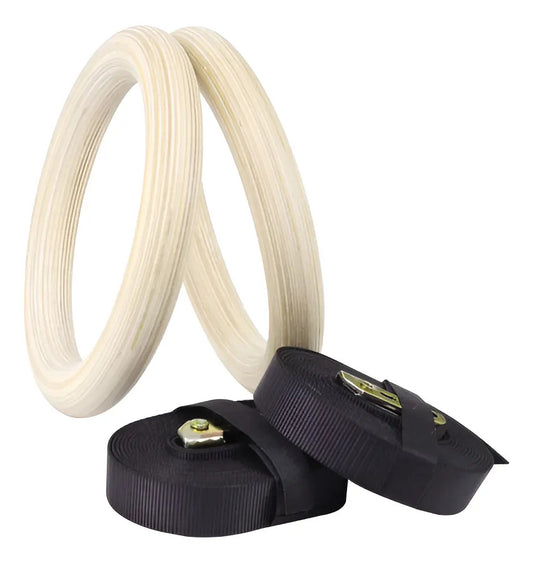 Anillas Madera Entrenamiento Funcional Rhino - Beige
