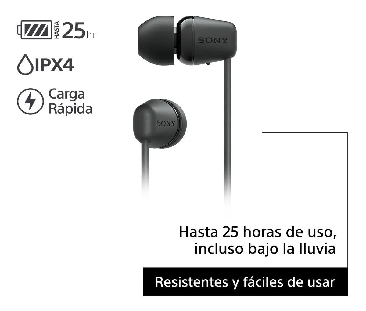 Auriculares Inalámbricos In Ear Sony Wi-c100 - Negro