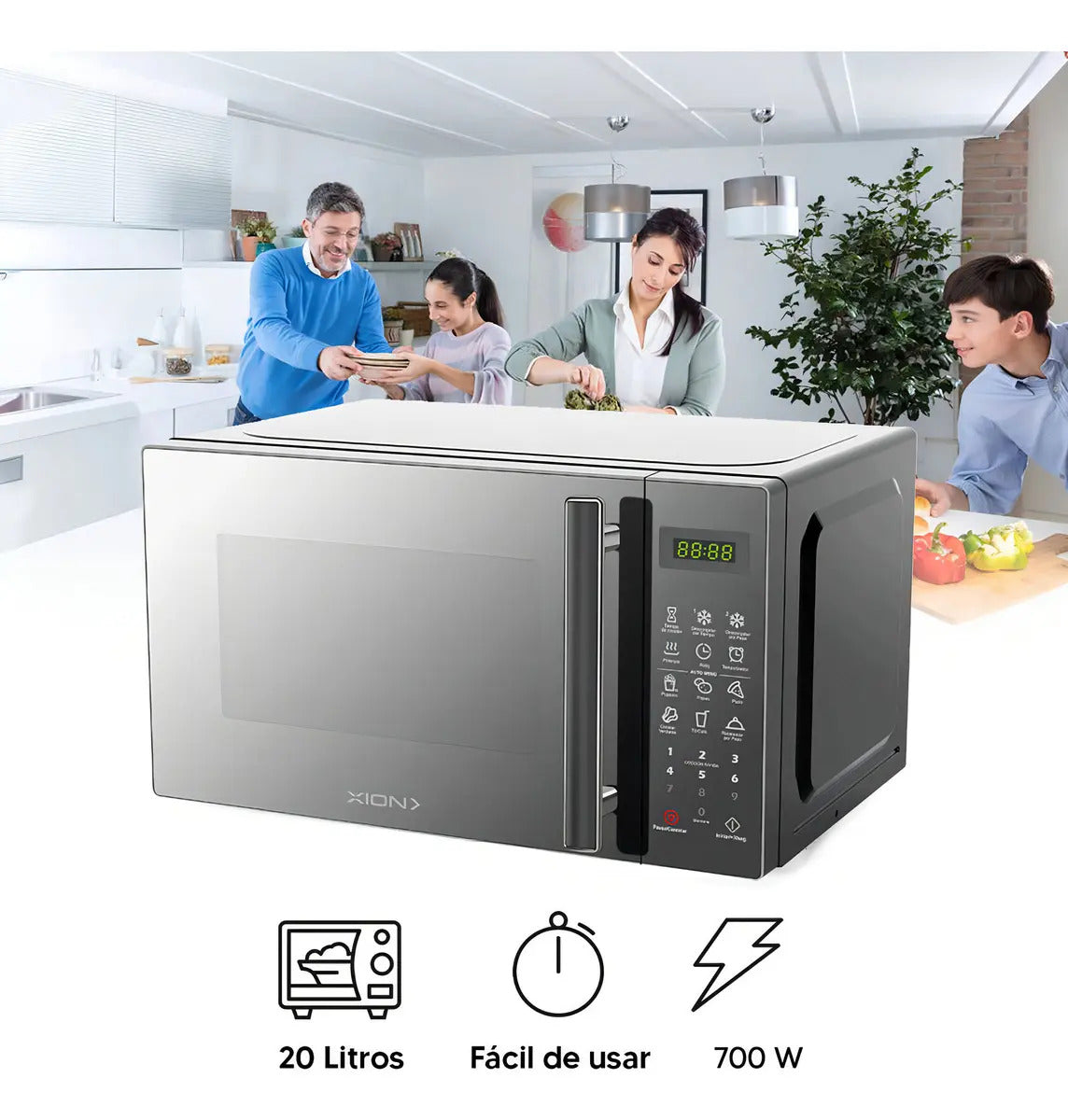 Microondas Xion Digital 20 Litros Xi-mw2050inox