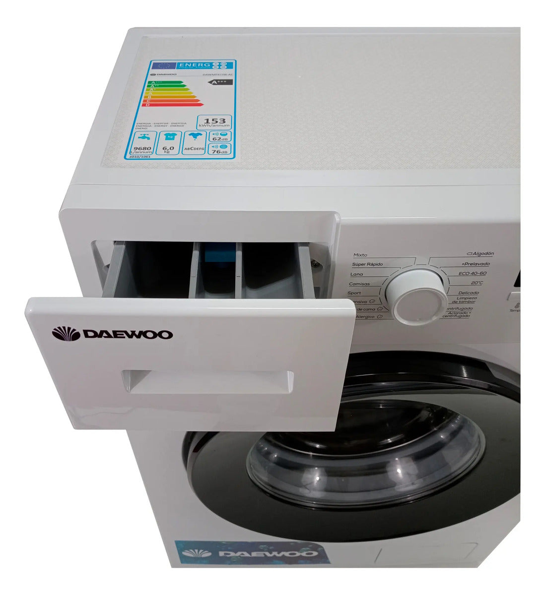 Lavarropas Daewoo Carga Frontal Inverter 6kg - Blanco