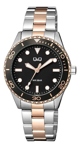 Reloj Q&q Metal Dama 36mm Q55a-002py - Plateado