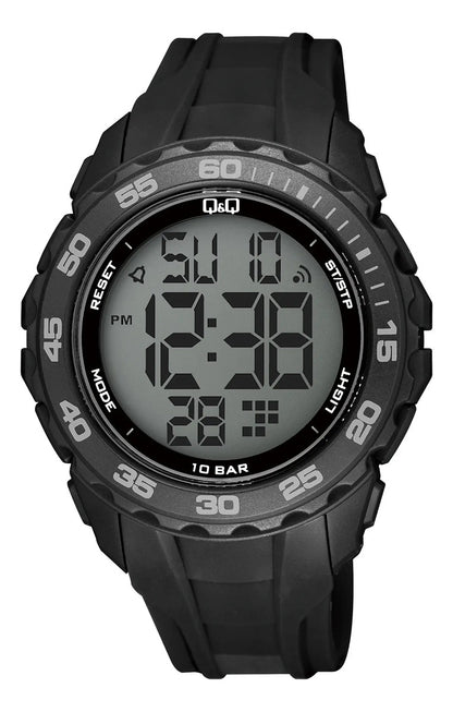 Reloj Digital Q&q Cuero Hombre 46mm G06a-001vy - Negro