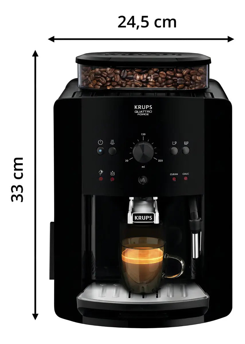 Cafetera Expreso Krups Espumador Y Molinillo - Negro