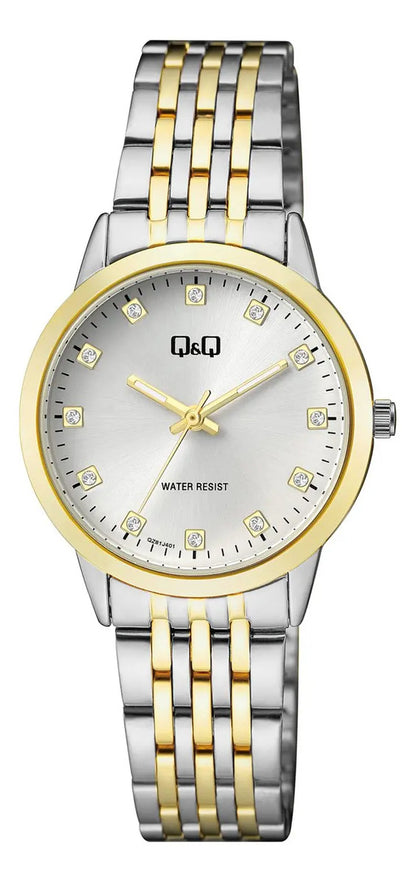 Reloj Q&q Metal Dama 32mm Qz81j401y - Plateado