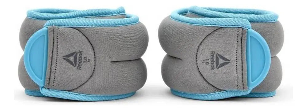 Muñequeras Con Agarre Dedo Libre 1kg C/u Reebok - Gris