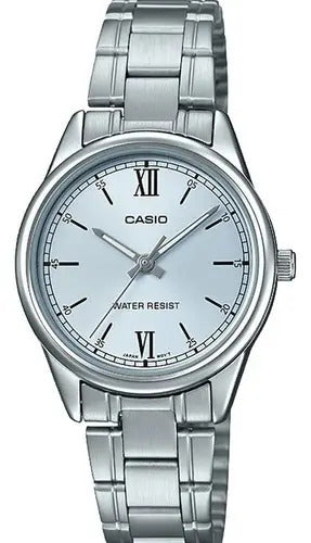 Reloj Casio Metal Dama Ltp-v005d2b3 - Plateado Azul