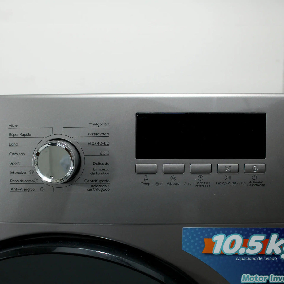 Lavarropas Automático Daewoo Carga Frontal 10,5k - Gris Oscuro