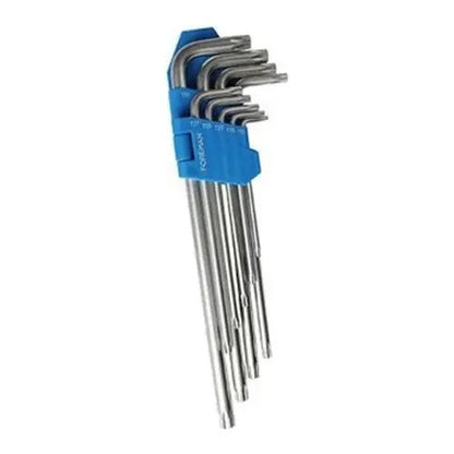 Juego 9 Llaves Torx Largas Foreman T10 - T50 Gris