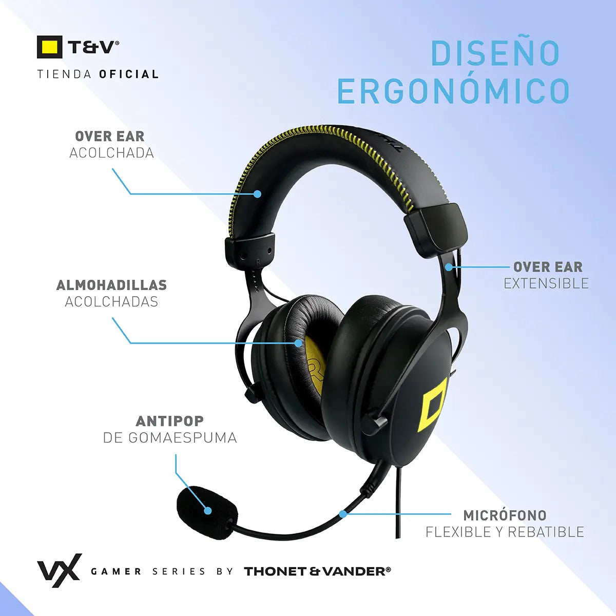Auriculares Gamer C/mic Vx700 Thonet & Vander - Negro