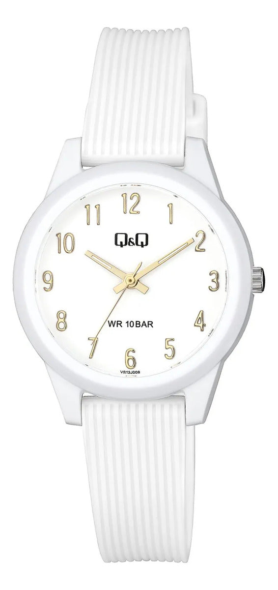 Reloj Q&q Silicona Dama 32mm Vs13j008y - Blanco