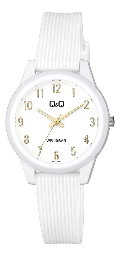 Reloj Q&q Silicona Dama 32mm Vs13j008y - Blanco
