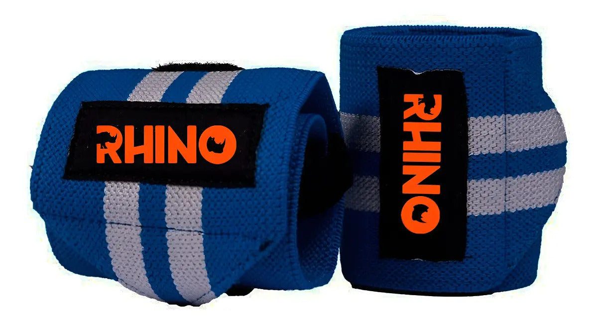 Muñequeras Par Straps Xfit Con Pesas Rhino - Azul
